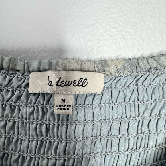 Madewell Moody Blooms 100% Silk Dress Size M Light Blue Floral - Picture 4 of 6